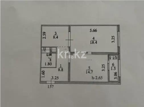 Продажа 2-комнатной квартиры, 56 м² - Продажа двухкомнатных квартир в Астане - страница 2 фото 6 из 6