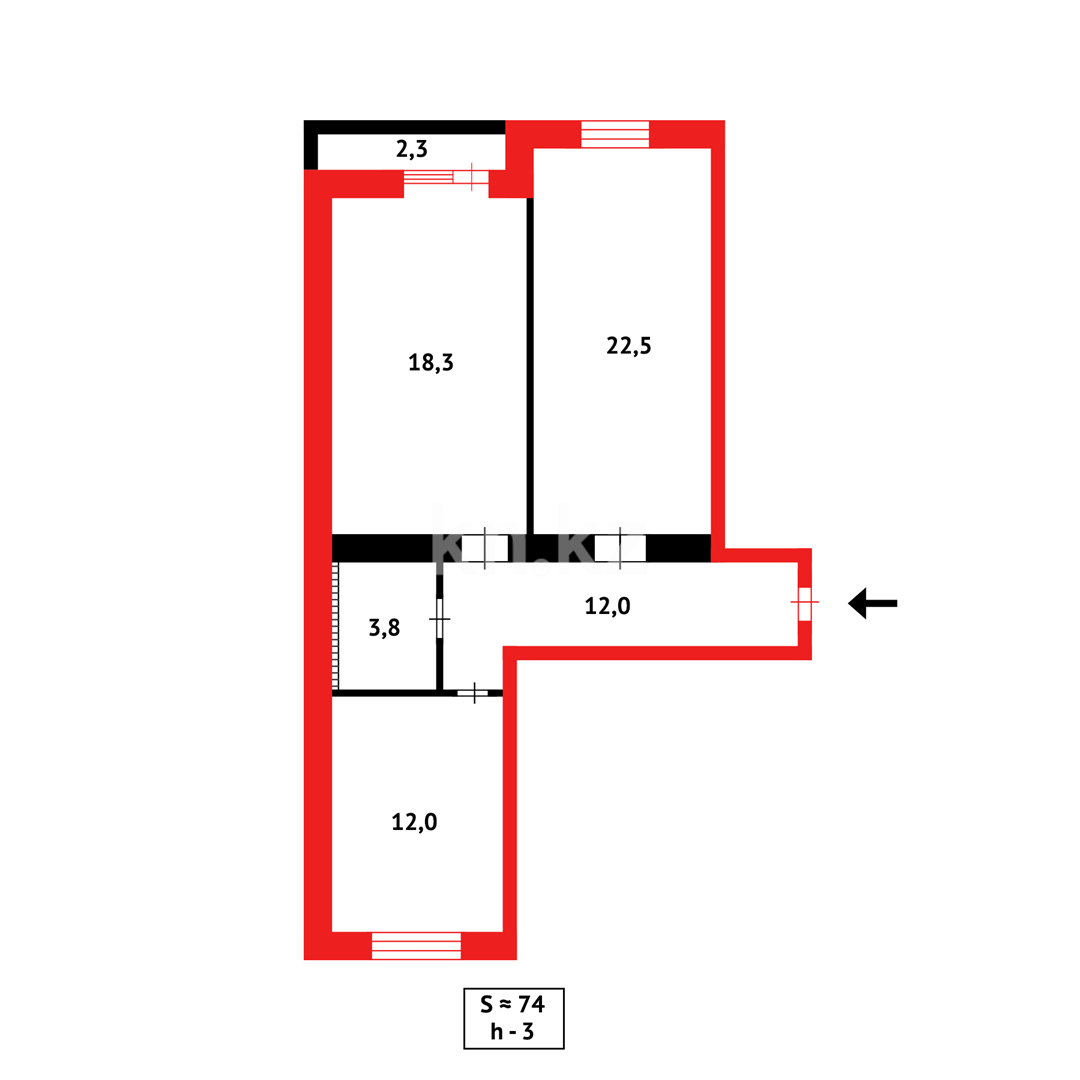Продажа 2-комнатной квартиры, 74 м² в Караганде - фото 17