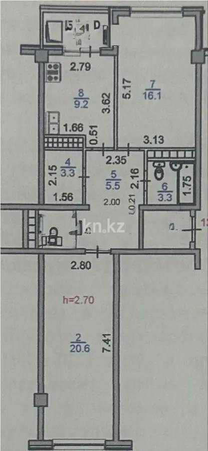 Продажа 2-комнатной квартиры, 60 м² - Продажа квартир от собственников в Алматы фото 3 из 3