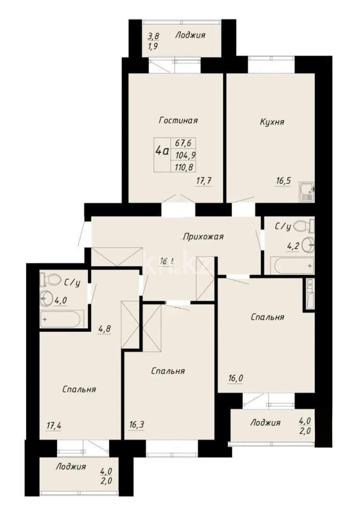 Продажа 4-комнатной квартиры, 11 м² - Продажа четырехкомнатных квартир в Астане - страница 7 фото 1 из 1