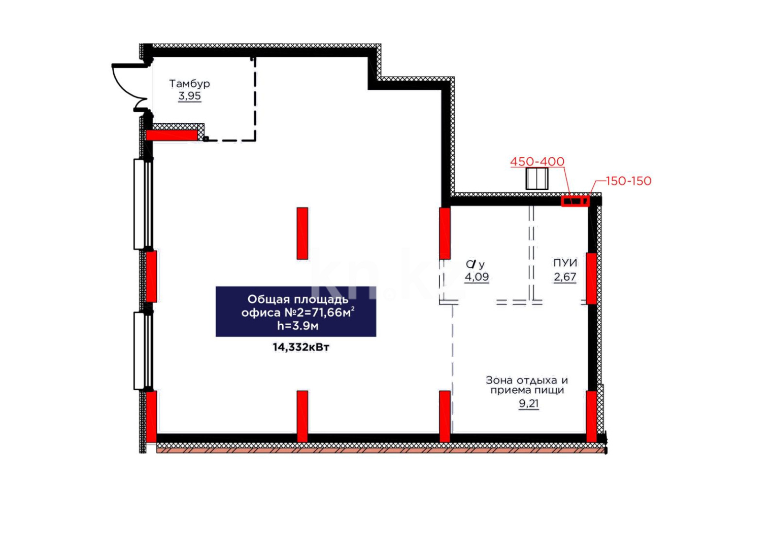 Продажа помещения, 71.66 м² - Продажа офисных и торговых помещений в Астане фото 4 из 4