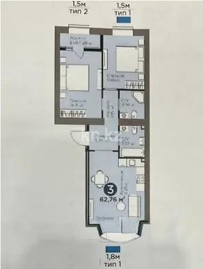 Продажа 3-комнатной квартиры, 68 м², ул. Кургальжинское шоссе, дом  24/2 - Продажа квартир в Казахстане фото 1 из 1