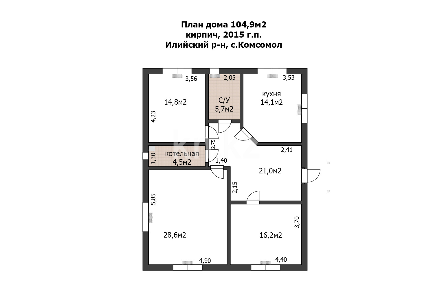 Продажа 3-комнатного дома, 104.9 м², Оскенбаева, дом  37 - Продажа домов, коттеджей в Алматинской области фото 3 из 21
