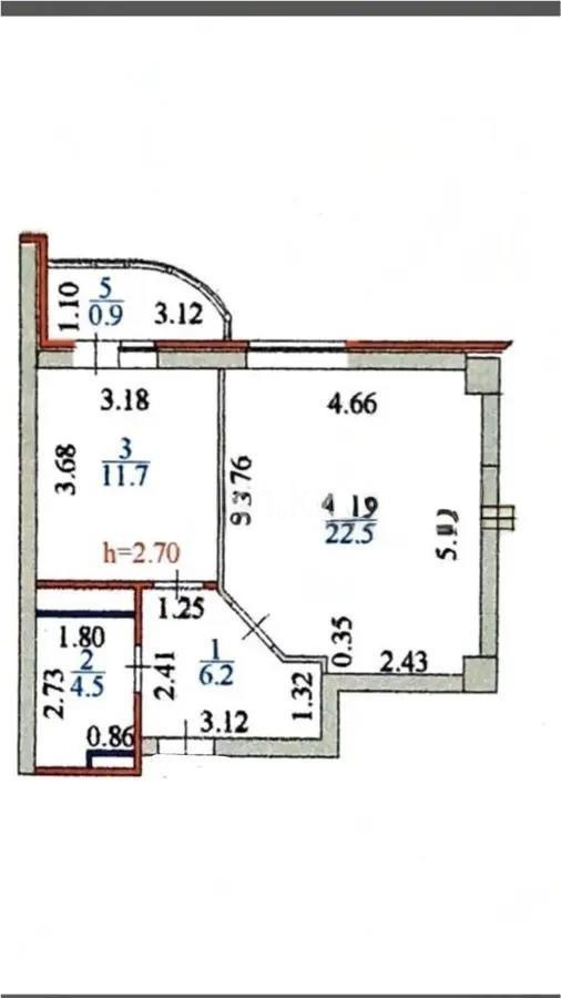 Продажа 1-комнатной квартиры, 46 м², ул. Тулебаева, дом  1 - Продажа  однокомнатных квартир в Астане без посредников с фото фото 4 из 4