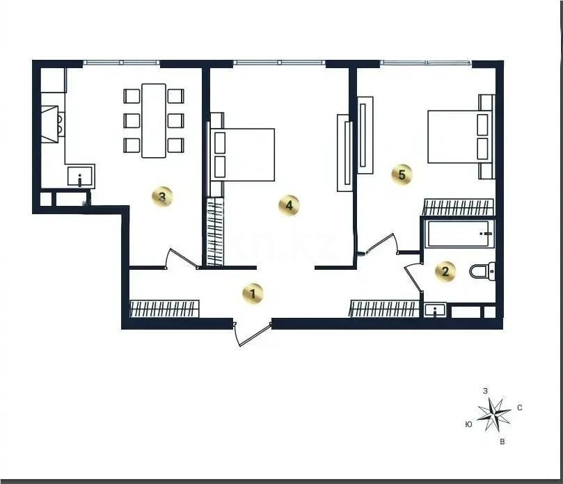 Продажа 2-комнатной квартиры, 70 м² в Алматы - фото 2