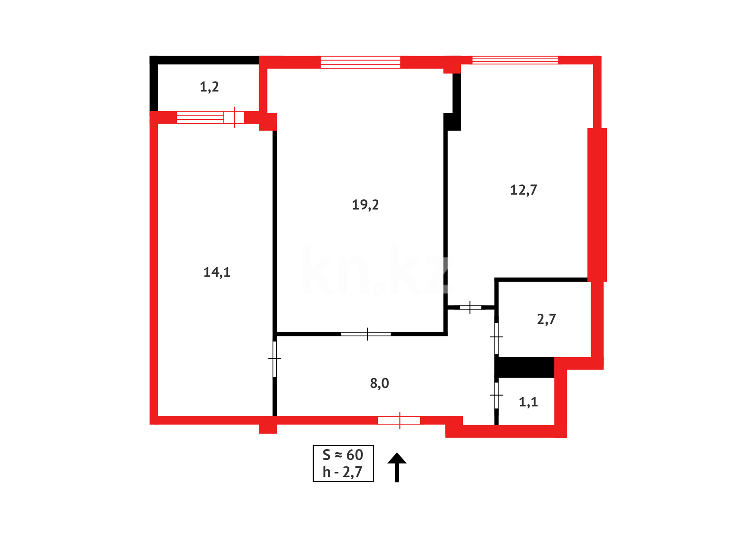 Продажа 2-комнатной квартиры, 60 м², ул. Сыганак в Астане - фото 10