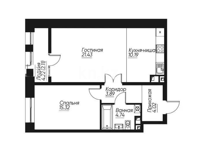 Продажа 2-комнатной квартиры, 61.7 м², ул. Навои, дом  30а/1 в Алматы
