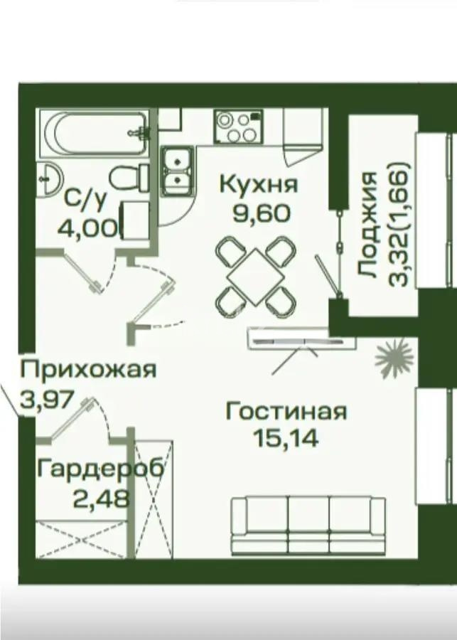Продажа 1-комнатной квартиры, 37 м² - Недвижимость в Казахстане - страница 11 фото 1 из 1