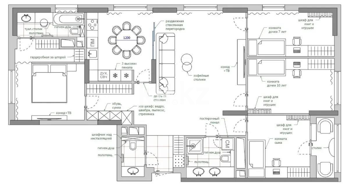 Продажа 4-комнатной квартиры, 123 м², ул. Рыскулова, дом  1/1 - Продажа  четырехкомнатных квартир в Астане фото 1 из 1