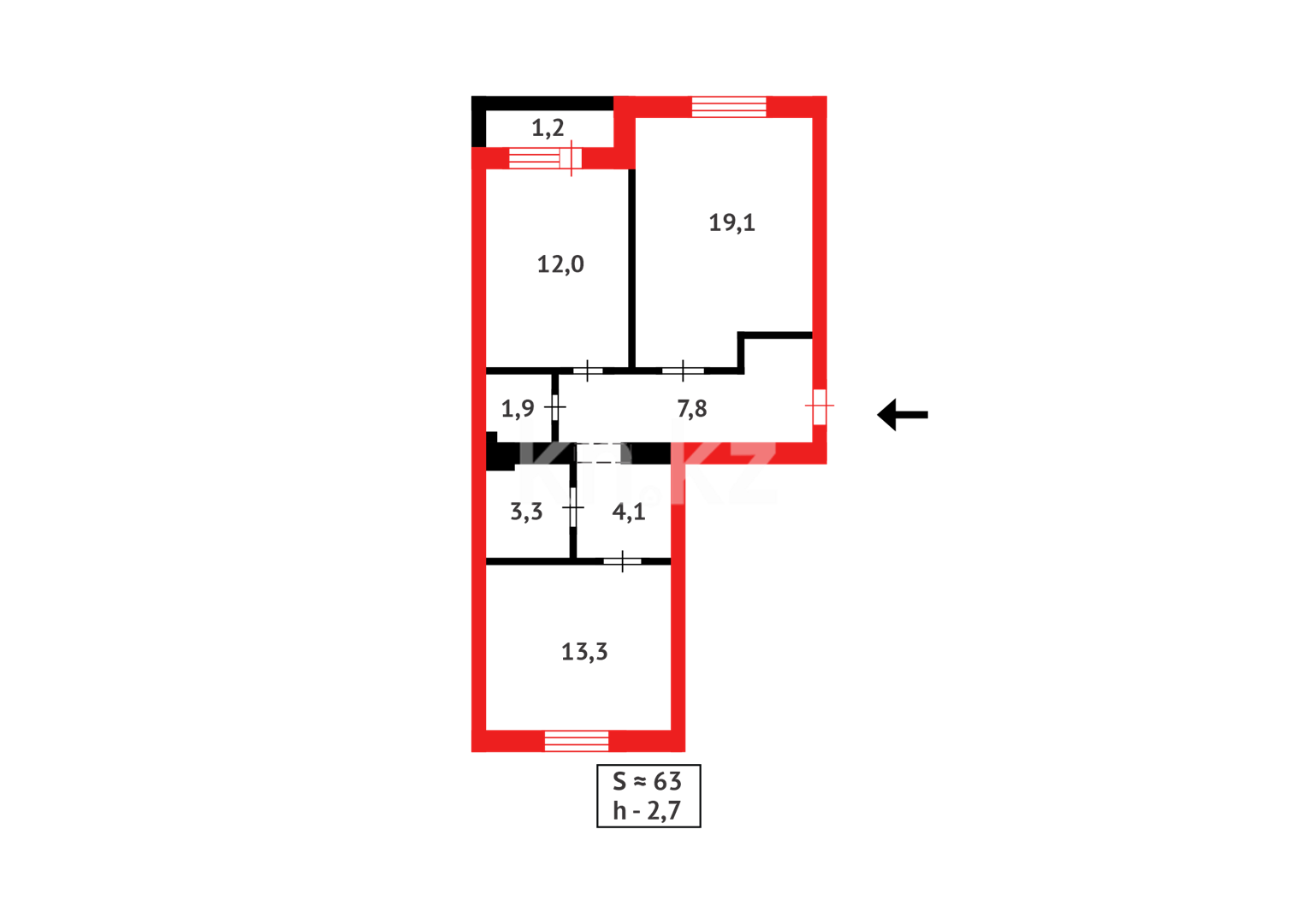 Продажа 2-комнатной квартиры, 63 м², ул. Мустафина, дом  15 - Продажа квартир в Астане фото 11 из 11