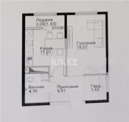 Продажа 1-комнатной квартиры, 43 м² в Алматы