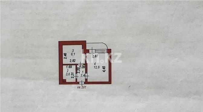 Продажа 1-комнатной квартиры, 25.4 м² - Продажа  однокомнатных квартир в новостройках Астаны - страница 6 фото 1 из 1