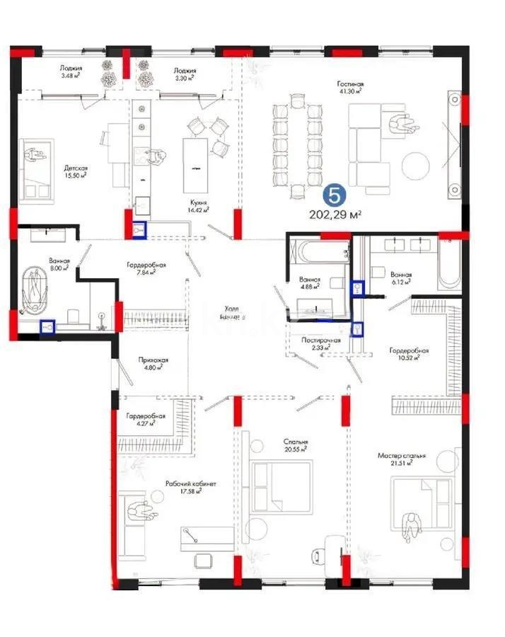 Продажа 5-комнатной квартиры, 202 м² - Продажа квартир от собственников в Астане - страница 58 фото 1 из 1