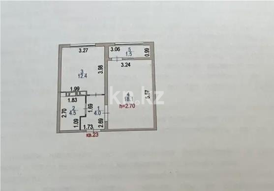 Продажа 1-комнатной квартиры, 40.7 м² в Астане