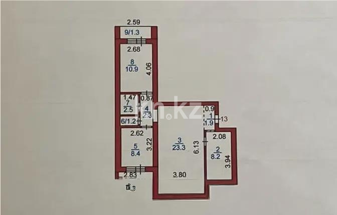 Продажа 3-комнатной квартиры, 61 м² - Продажа трехкомнатных квартир в кирпичном доме в Караганде - страница 3 фото 6 из 6