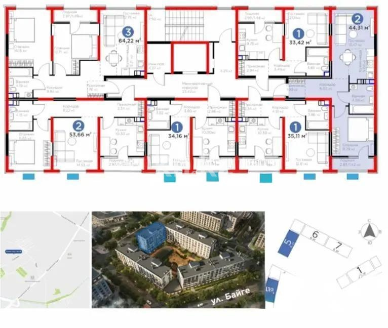Продажа 2-комнатной квартиры, 44.31 м² - Продажа квартир в Алматы - страница 4 фото 1 из 1