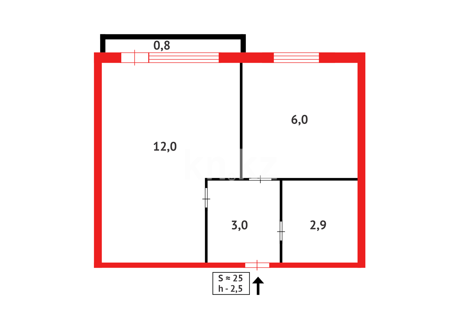 Продажа 1-комнатной квартиры, 24 м², пр. Момышулы в Темиртау - фото 10