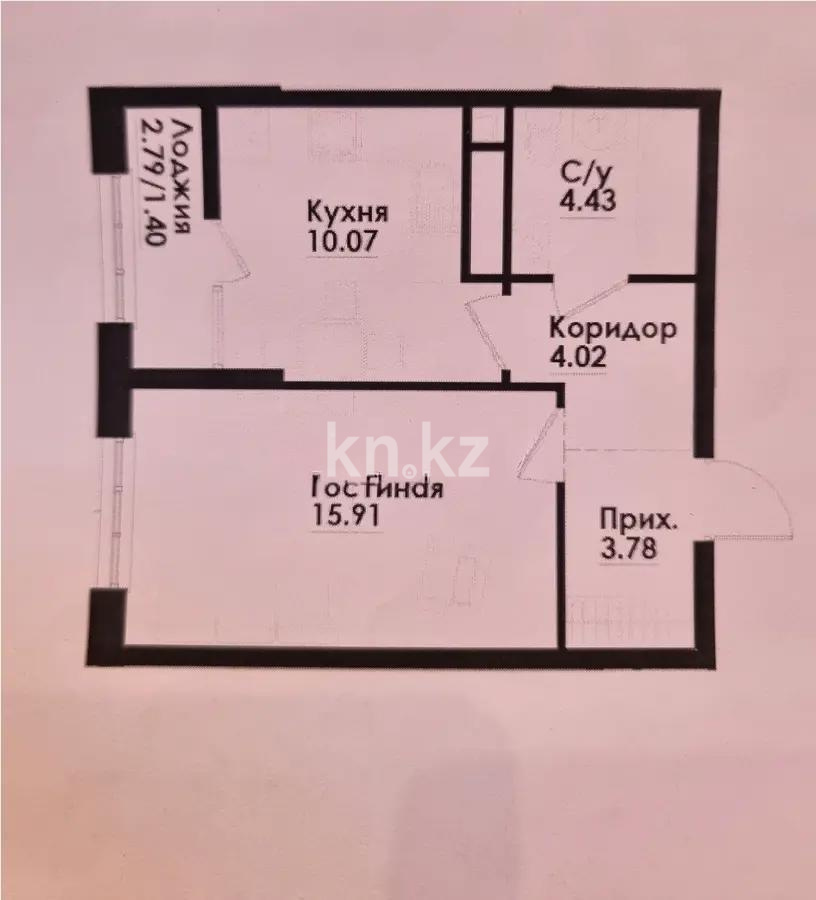 Продажа 1-комнатной квартиры, 39.61 м², ул. Толе би, дом  290/1 - Продажа  однокомнатных квартир в Алматы с фото фото 1 из 1