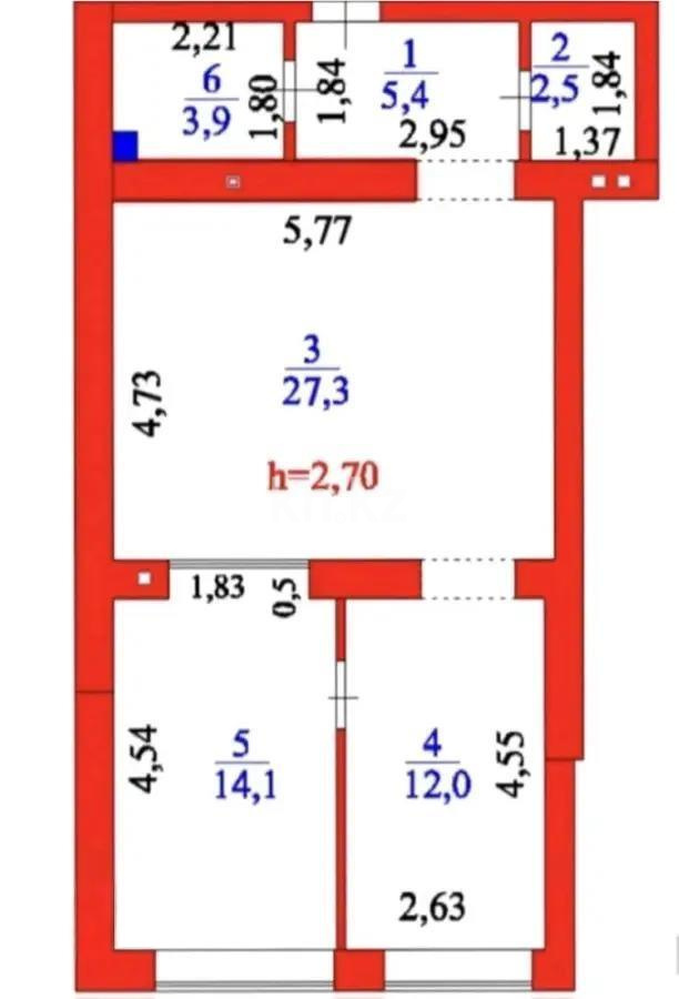 Продажа 2-комнатной квартиры, 65 м², ул. Калдаякова, дом  21 в Астане - фото 6