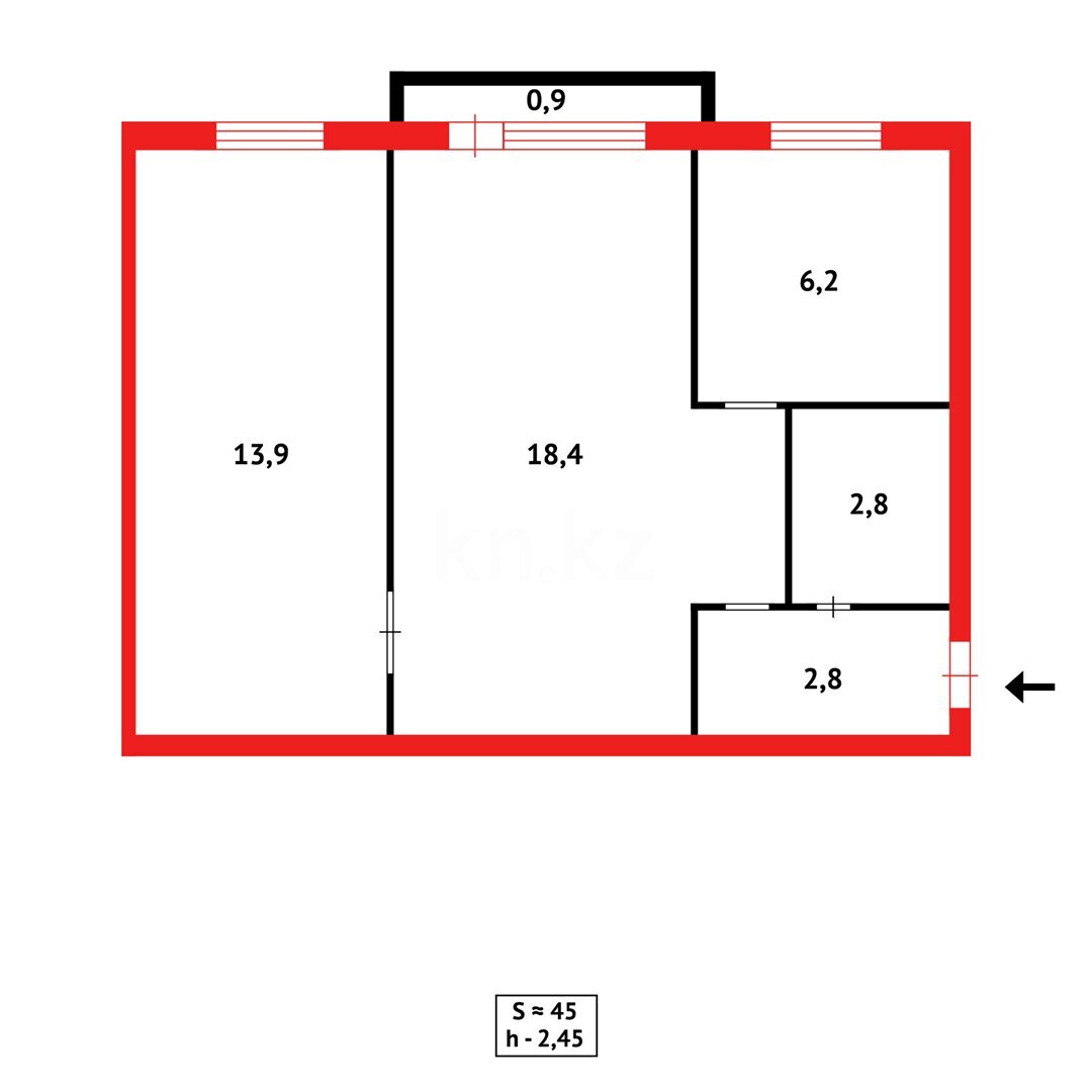 Продажа 2-комнатной квартиры, 45 м² в Сарани - фото 11