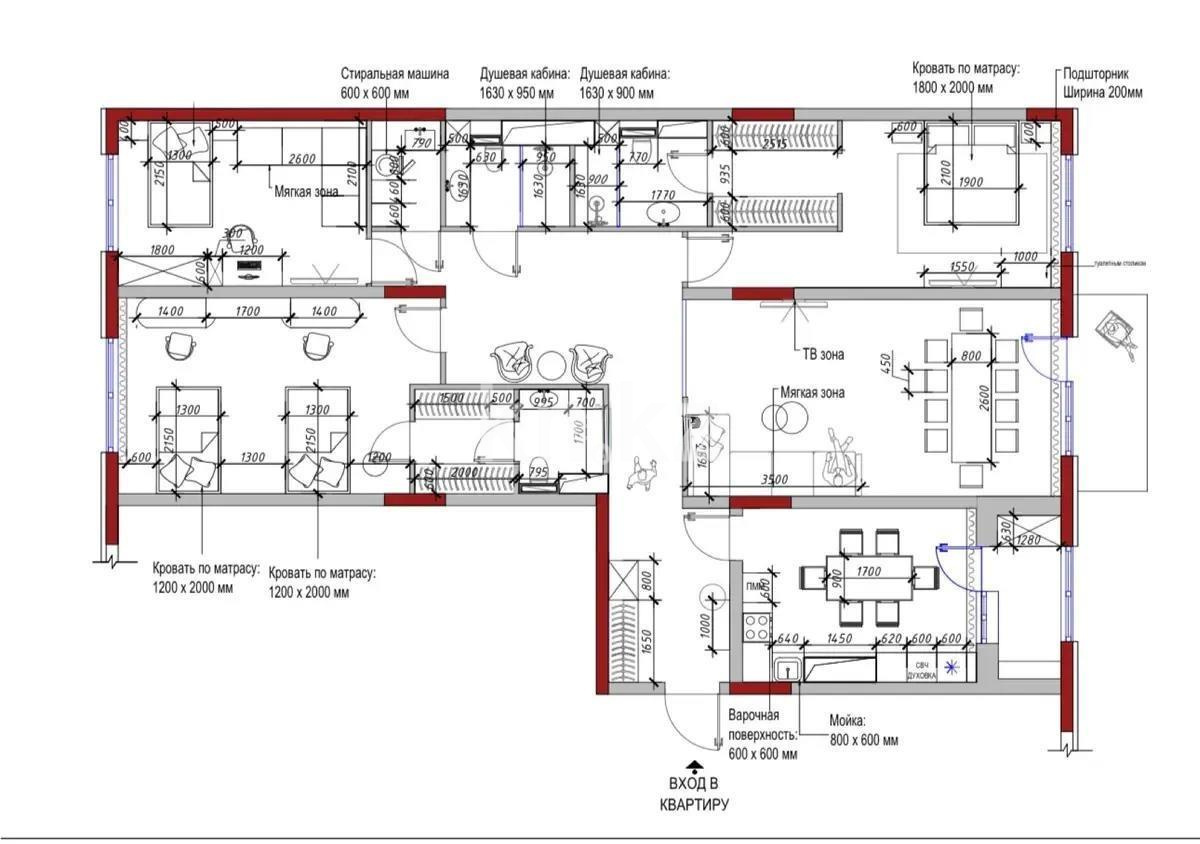 Продажа 4-комнатной квартиры, 172 м², ул. Сейдимбека, дом  110/2 - Продажа квартир в Алматы с фото фото 5 из 5