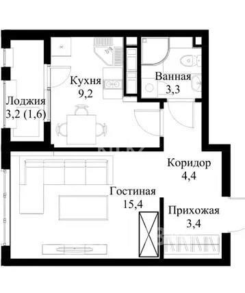 Продажа 1-комнатной квартиры, 29.1 м², ул. Рыскулова, дом  2б/1 - Продажа квартир в Алматы фото 1 из 1