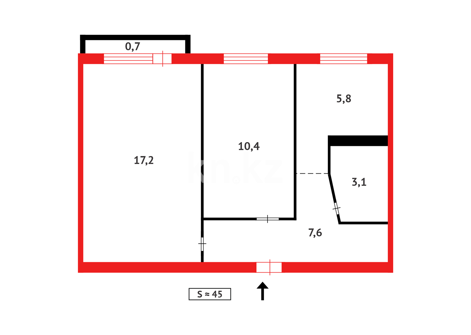 Продажа 2-комнатной квартиры, 44 м² - Продажа квартир в Караганде - страница 20 фото 18 из 18
