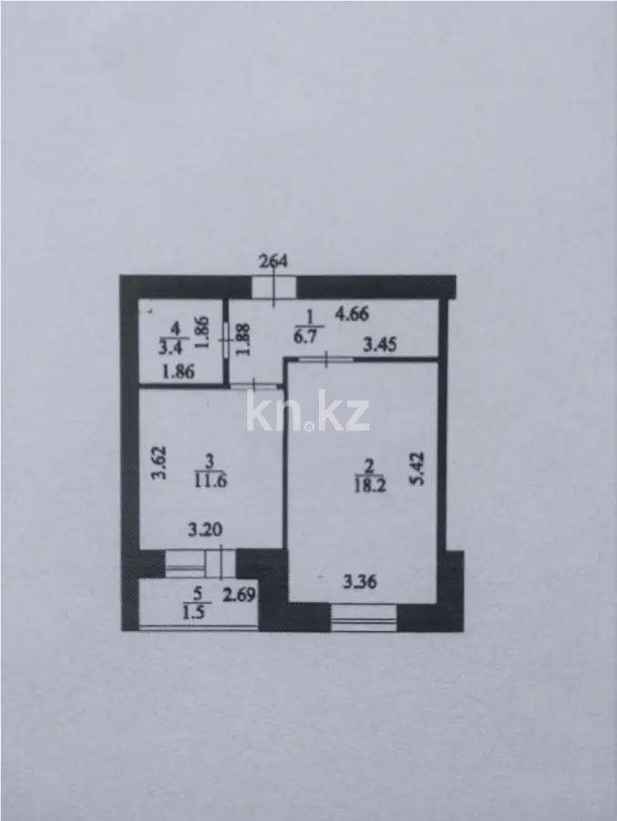 Продажа 1-комнатной квартиры, 40 м², ул. Нажимеденова, дом  52 - Продажа квартир в Астане фото 3 из 3