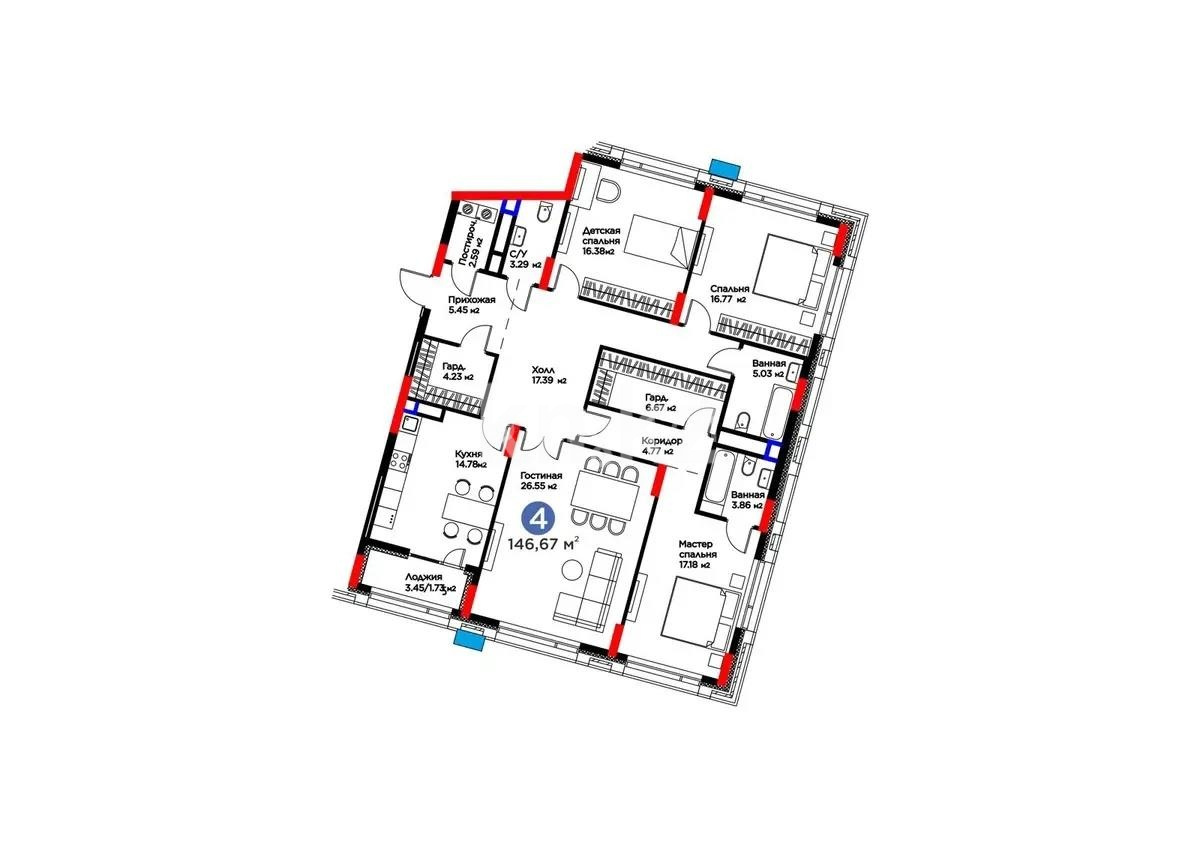 Продажа 4-комнатной квартиры, 147 м² - Продажа квартир в Астане - страница 4 фото 1 из 1