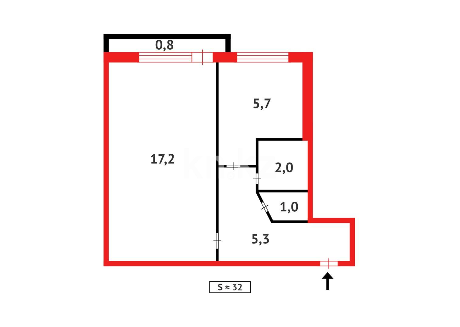 Продажа 1-комнатной квартиры, 32 м² в Караганде - фото 12