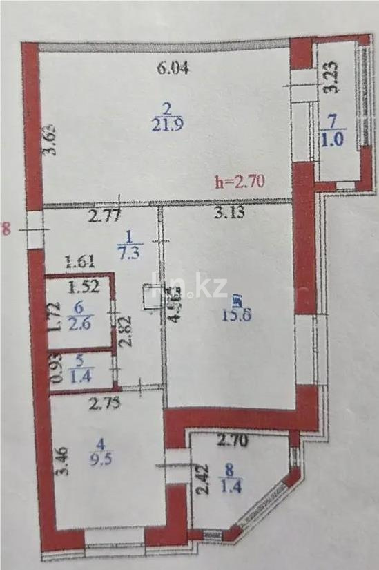 Продажа 2-комнатной квартиры, 60 м² - Продажа недвижимости в Астане - страница 2 фото 1 из 1