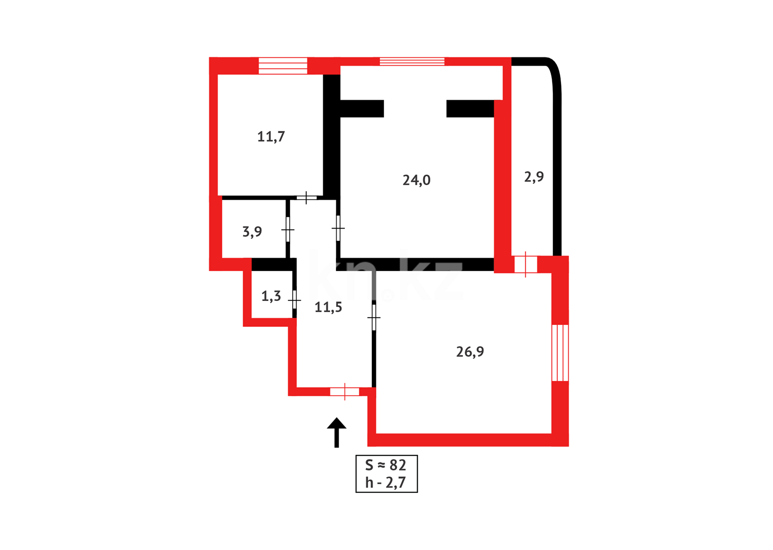 Продажа 2-комнатной квартиры, 82.2 м² - Недвижимость в Астане фото 15 из 15