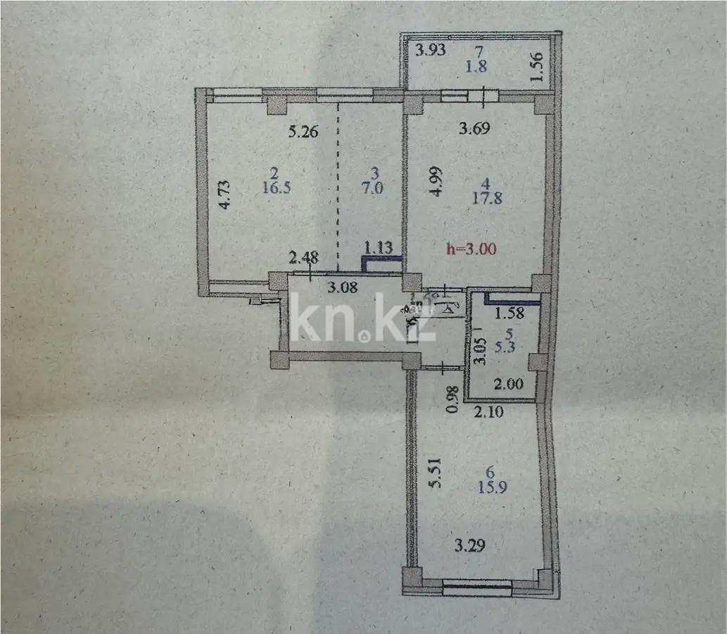 Продажа 2-комнатной квартиры, 74 м², пр. Кошкарбаева, дом  13 - Продажа  двухкомнатных квартир в Астане с фото фото 6 из 6