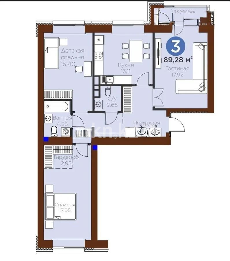 Продажа 3-комнатной квартиры, 90 м² в Астане