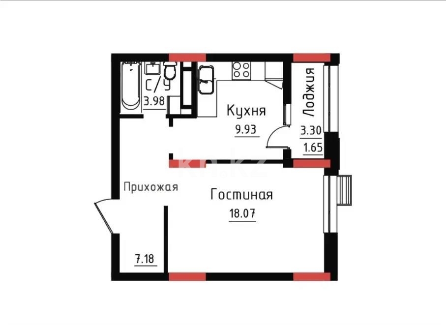 Продажа 1-комнатной квартиры, 41 м² в Астане