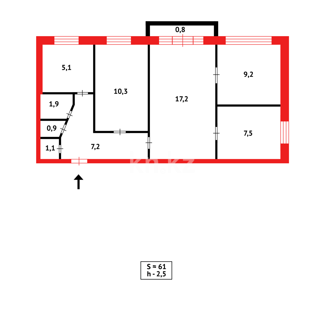 Продажа 4-комнатной квартиры, 60 м², ул. 6-й мик-н в Темиртау - фото 10