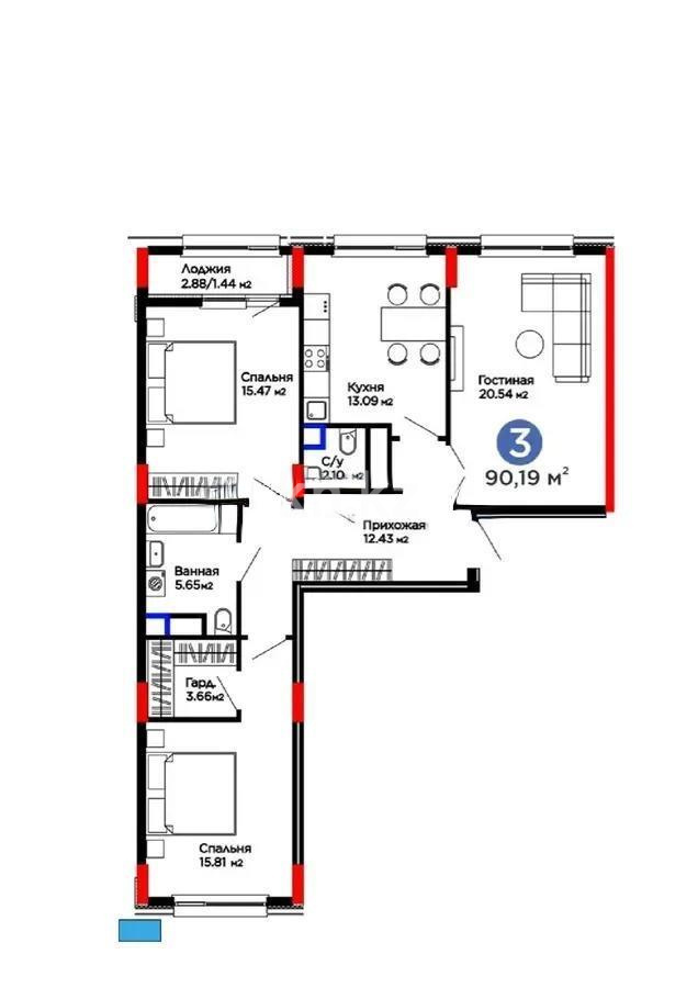 Продажа 3-комнатной квартиры, 90 м² - Продажа недвижимости в Караганде - страница 5 фото 1 из 1