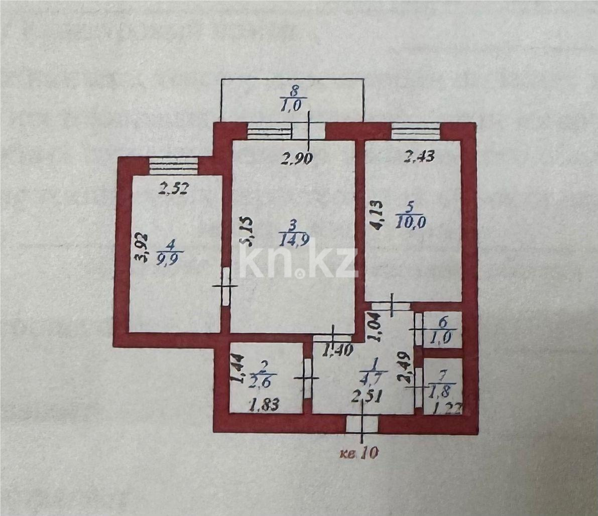 Продажа 2-комнатной квартиры, 46 м², ул. Шалкоде - Продажа  двухкомнатных квартир в Астане фото 11 из 11