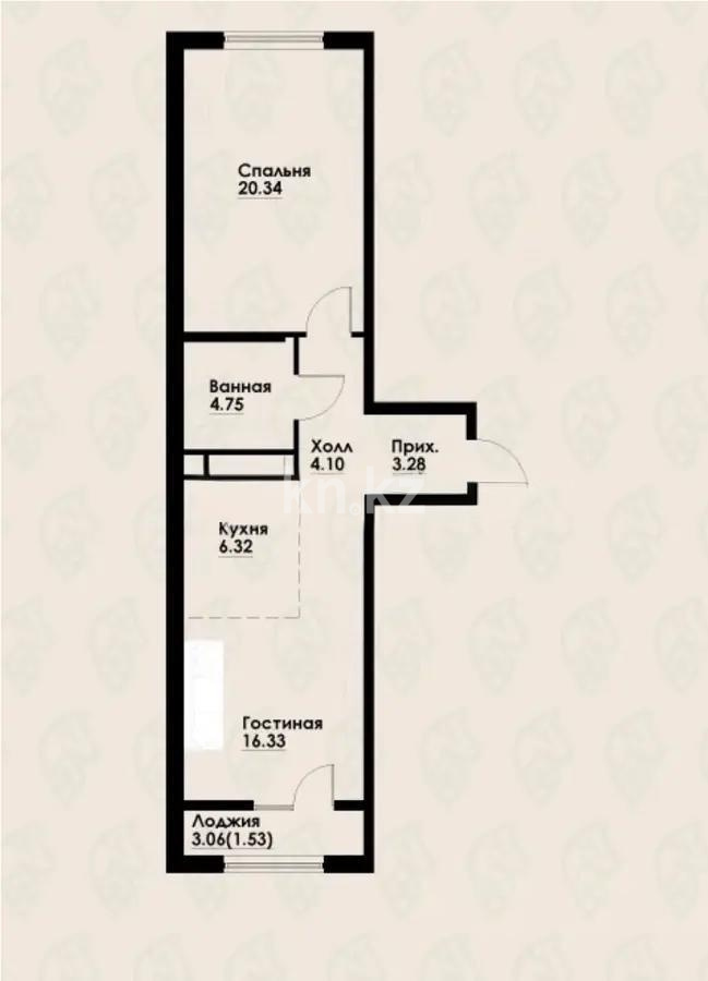 Продажа 2-комнатной квартиры, 56.65 м² в Алматы