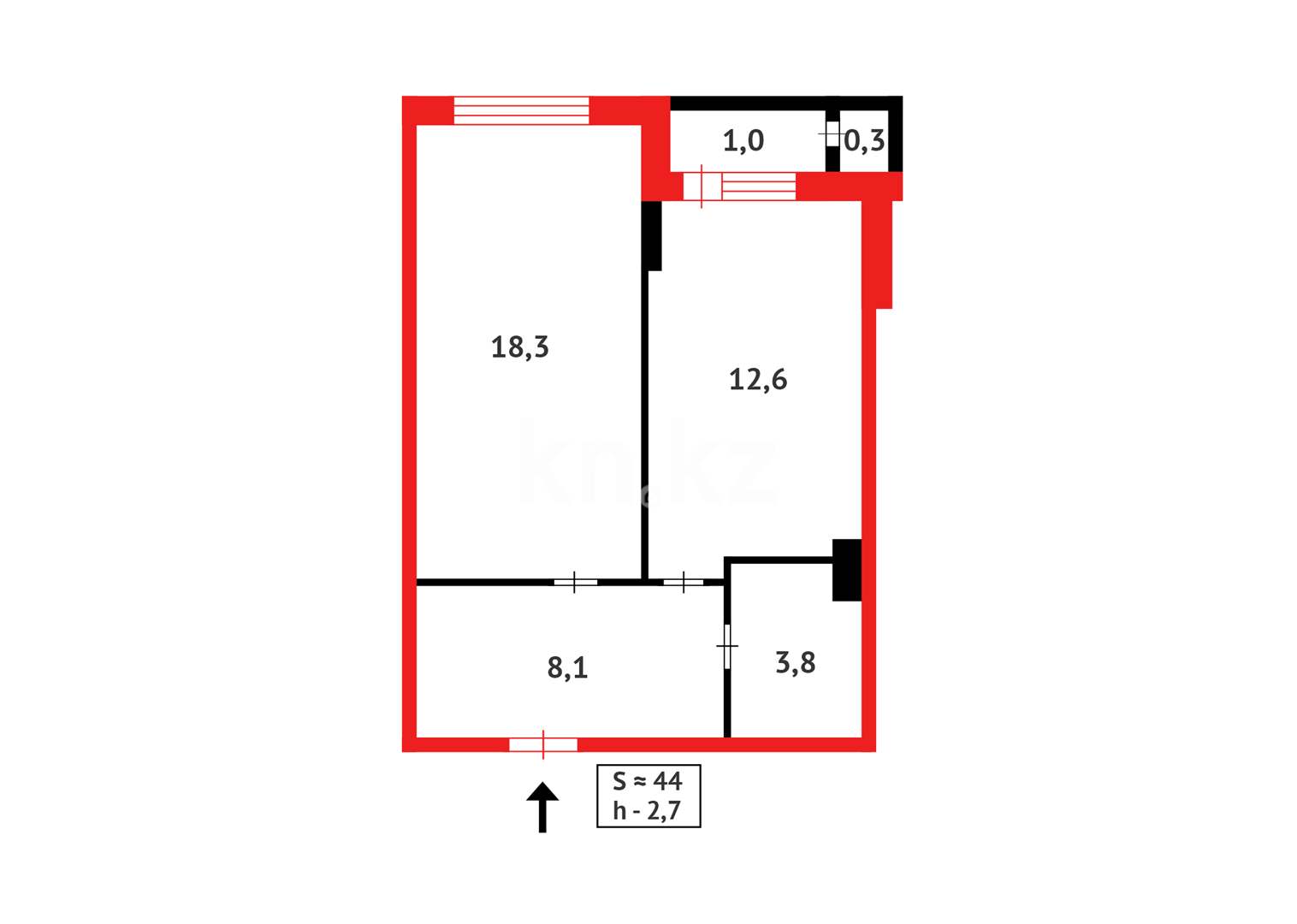 Продажа 1-комнатной квартиры, 44 м² в Астане - фото 8