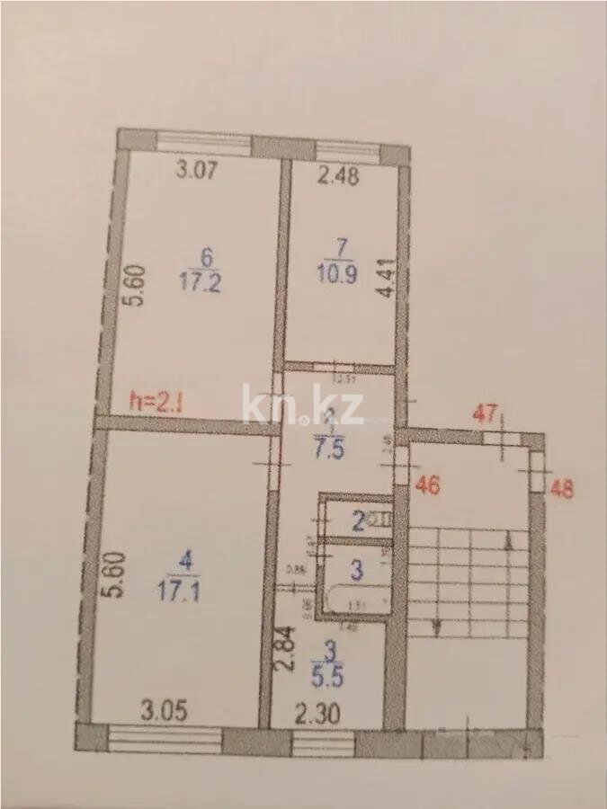 Продажа 3-комнатной квартиры, 62 м² в Абае