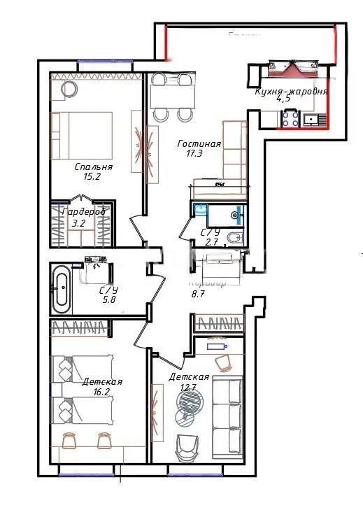 Продажа 4-комнатной квартиры, 90 м² в Астане - фото 4
