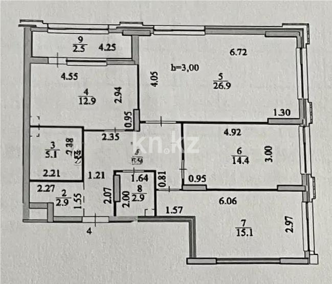 Продажа 3-комнатной квартиры, 94.1 м², пр. Аль-Фараби, дом  9 - Продажа квартир в Казахстане фото 8 из 8