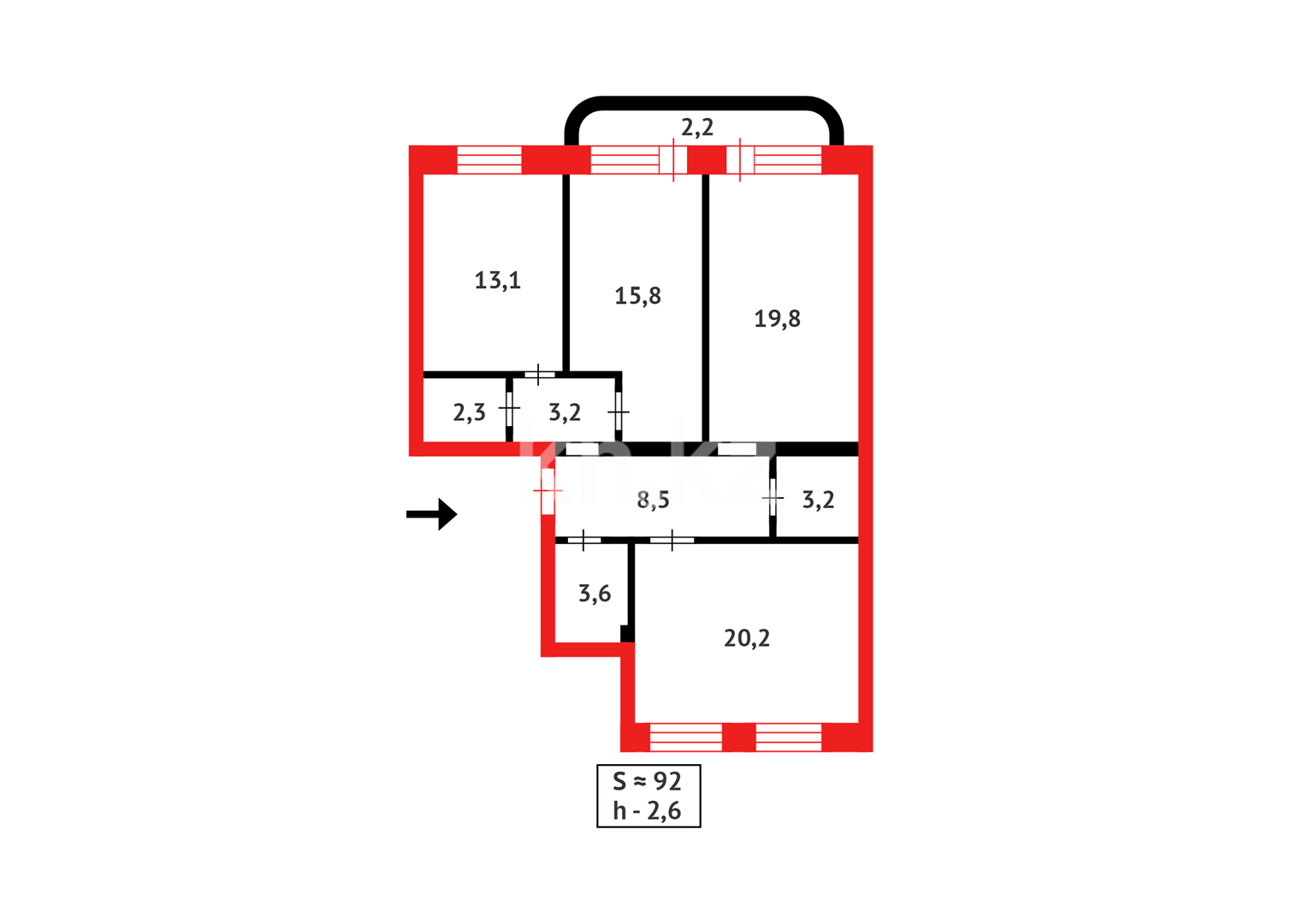 Продажа 3-комнатной квартиры, 91.9 м² - Продажа трехкомнатных квартир в Астане - страница 113 фото 12 из 12
