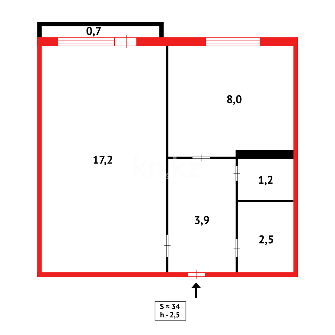 Продажа 1-комнатной квартиры, 33 м², мкр-н 16 - Продажа квартир в Караганде фото 8 из 8