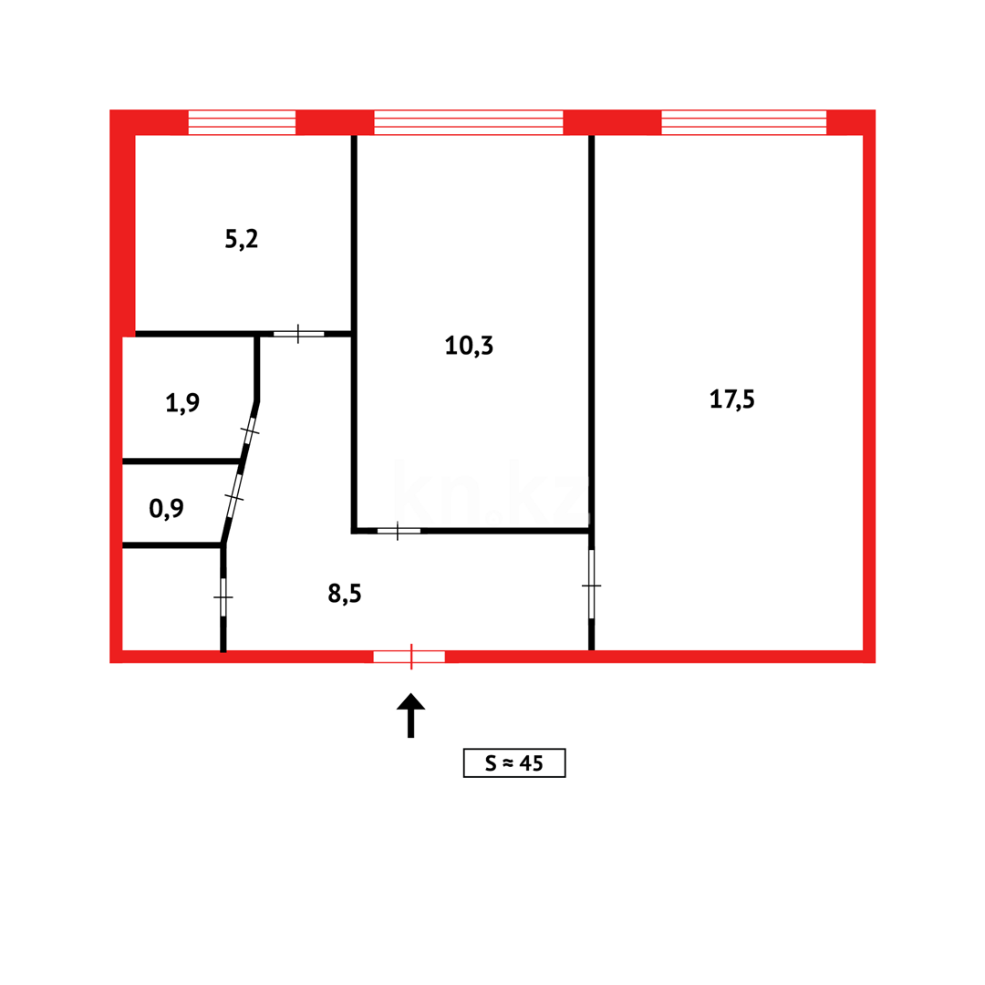 Продажа 2-комнатной квартиры, 44 м², мкр-н 7 в Темиртау - фото 11