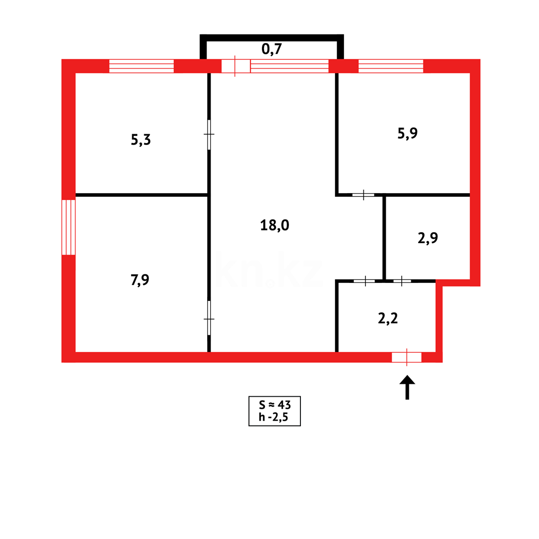 Продажа 3-комнатной квартиры, 41 м², мкр-н 12 - Продажа и аренда недвижимости в Караганде фото 11 из 11