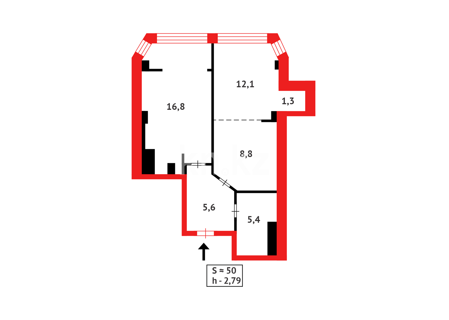 Продажа 2-комнатной квартиры, 50 м², ул. Тараз - Продажа  двухкомнатных квартир в новостройках Астаны фото 5 из 5