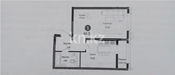Продажа 2-комнатной квартиры, 49 м², ул. Е-882, дом  7 - Продажа  двухкомнатных квартир в Астане фото 1 из 1