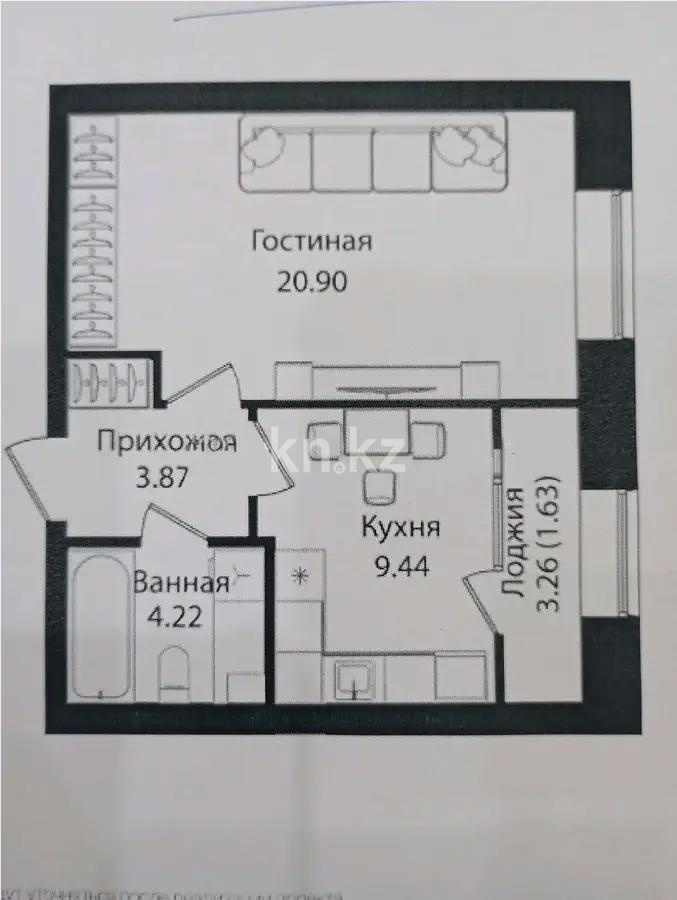 Продажа 1-комнатной квартиры, 40.06 м² - Продажа квартир в р-не Сарыарка Астаны - страница 2 фото 1 из 1